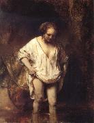 REMBRANDT Harmenszoon van Rijn Hendrickje Bathing in a River oil painting picture wholesale